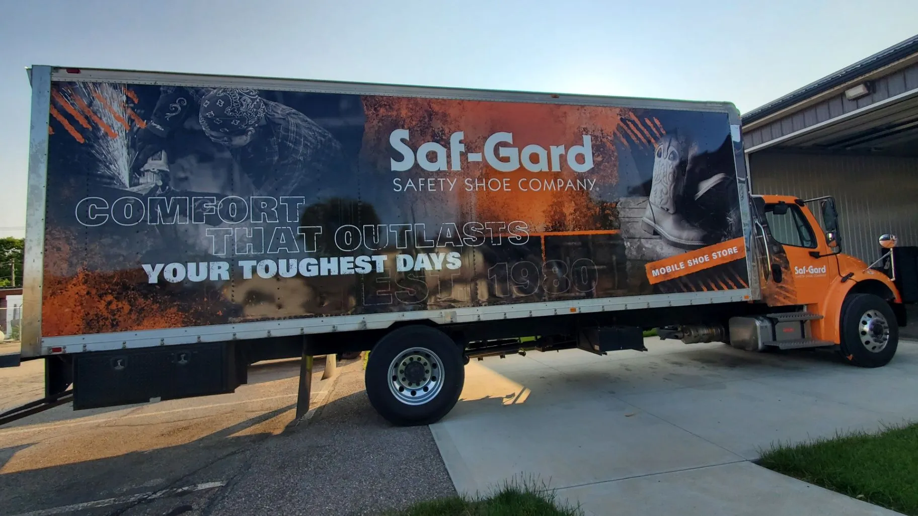 Custom graphics applied to a wrapped vehicle
